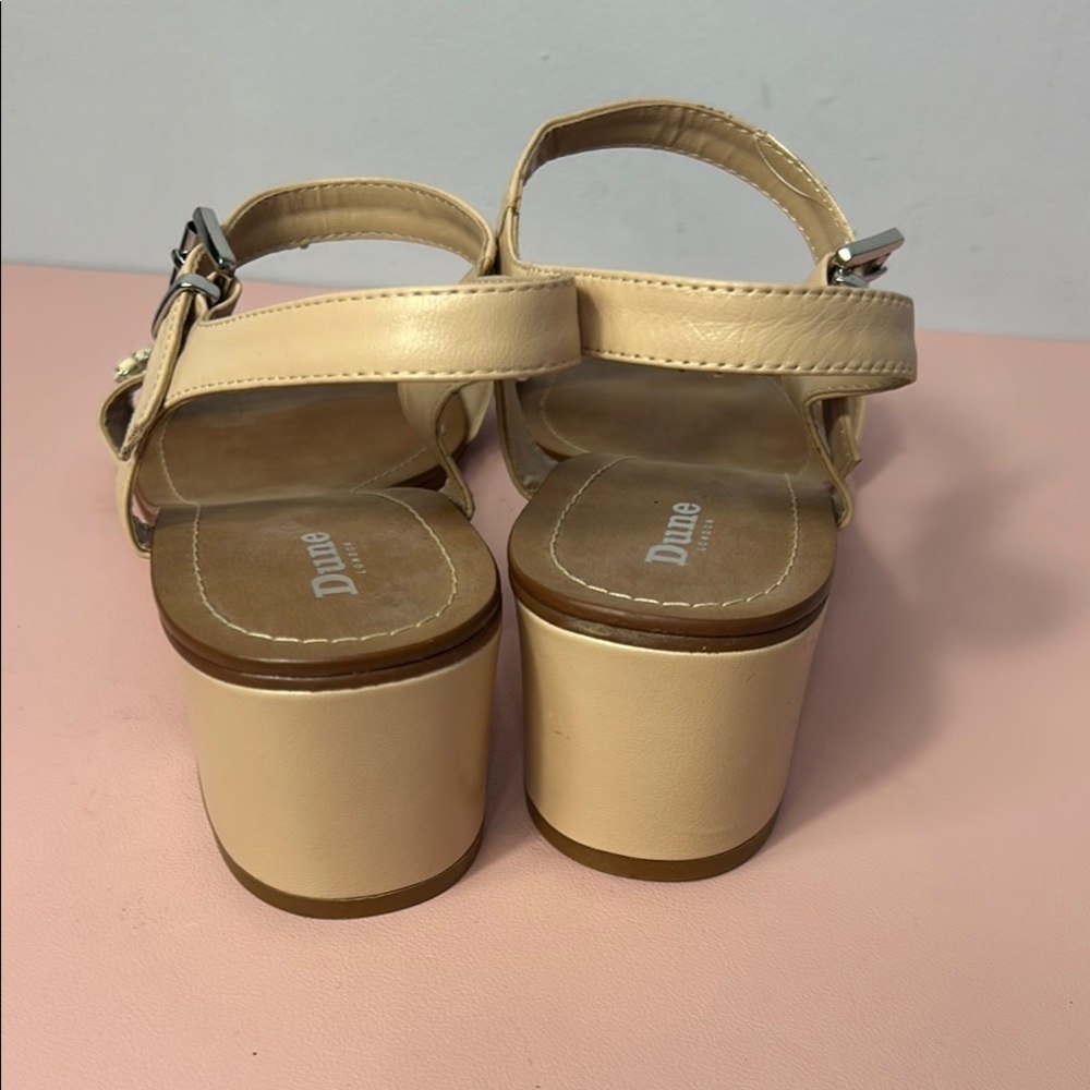 Dune London Beige Embellished Women's Sandals - Picture 3 of 12